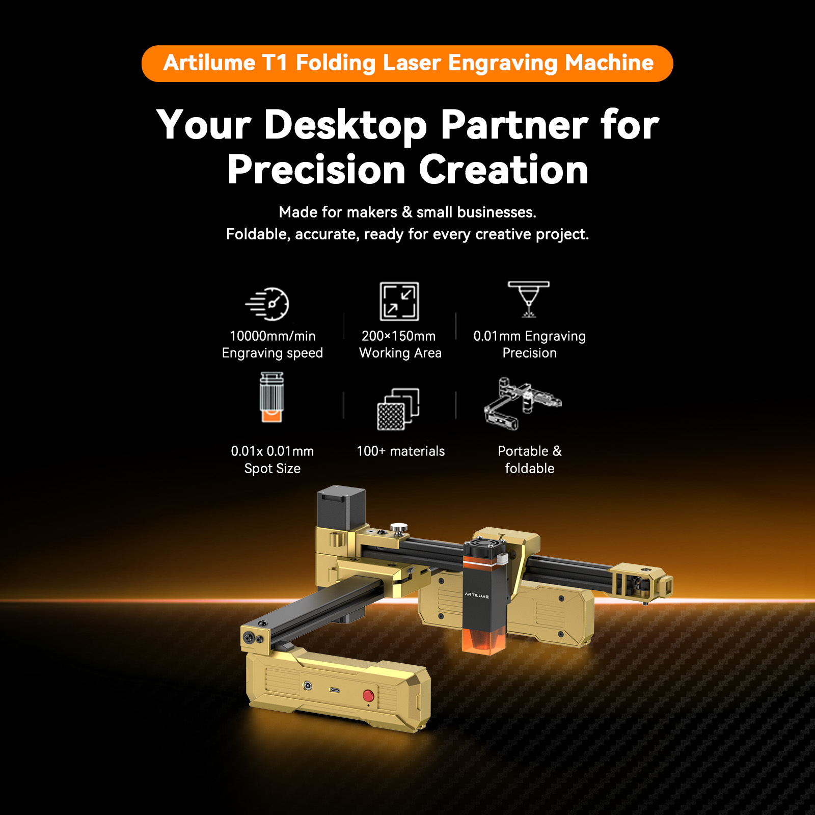 Industrial Handheld Laser Engraver - Artilume T1 7W Laser Engraver 0.01mm