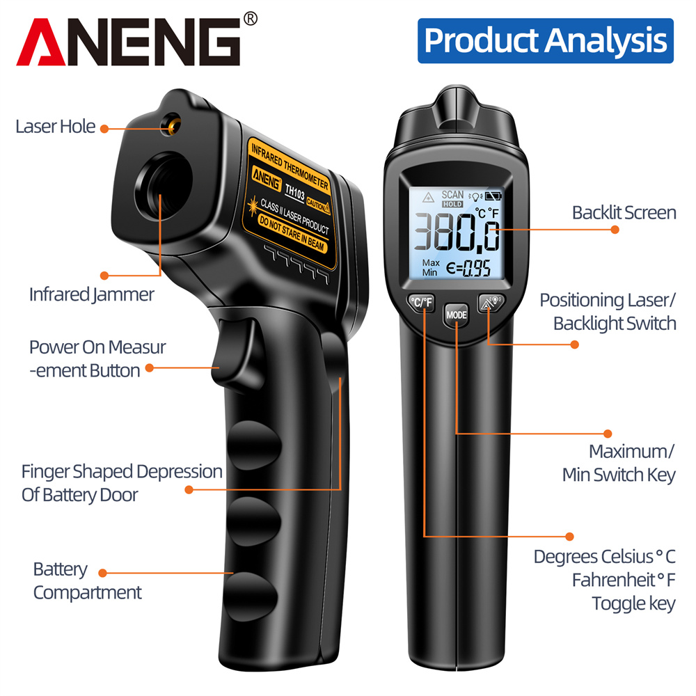 Infrared Laser Thermometer Ind - Industrial Laser Temperature Gun recension och pris
