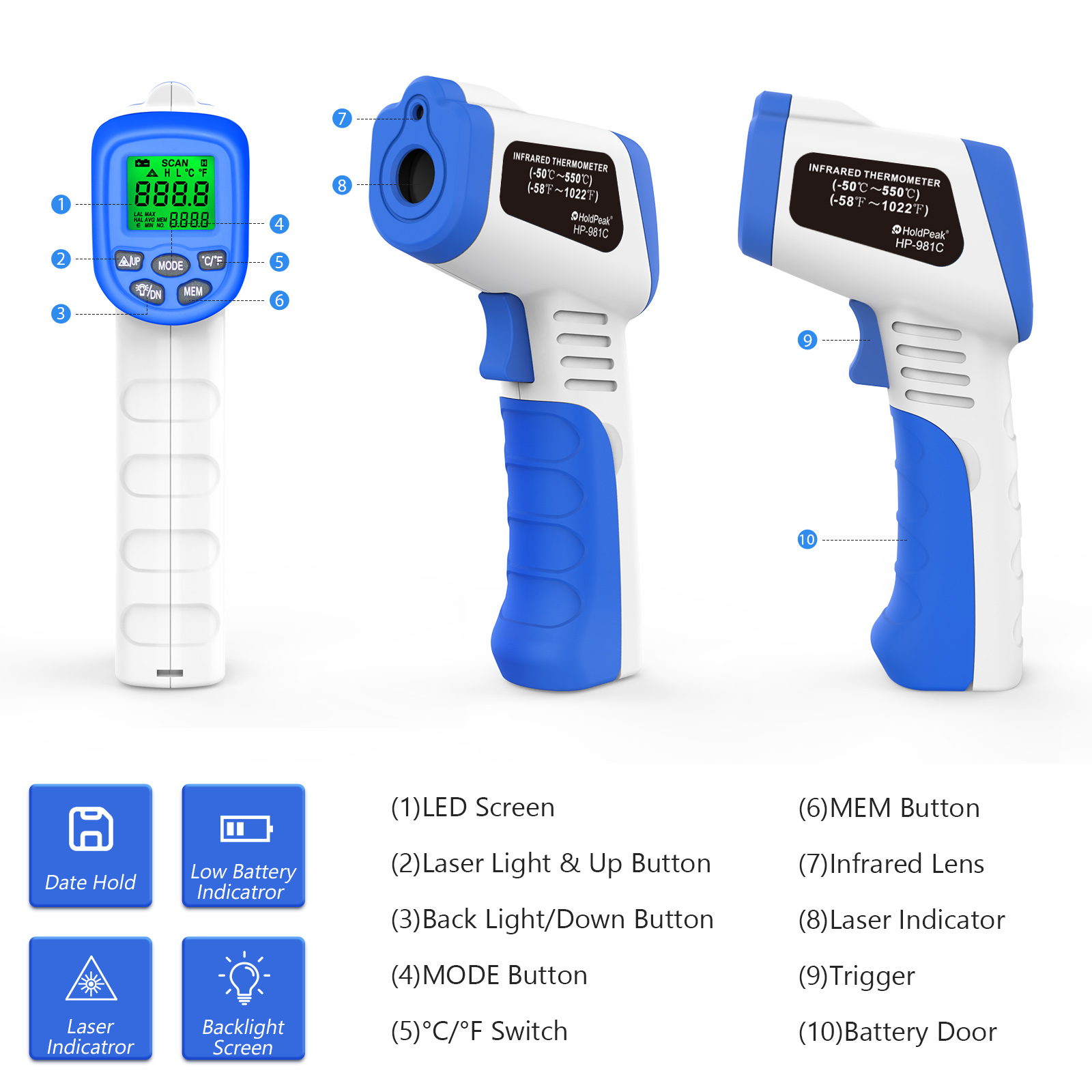 Infrared Thermometer -50℃~550℃ - Industrial Laser Temperature Gun recension och pris