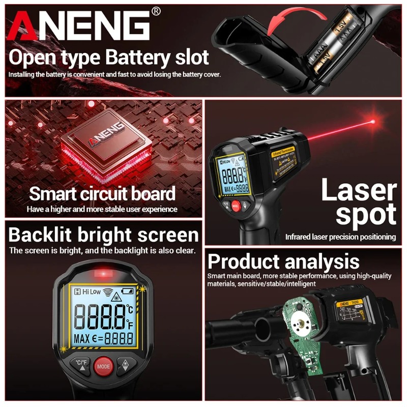 ANENG TH202 Industrial Handhel - Industrial Laser Temperature Gun recension och pris