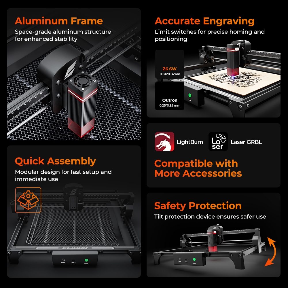 ELIDOR Z6 6W Laser Engraver an - Industrial Handheld Laser Engraver recension och pris