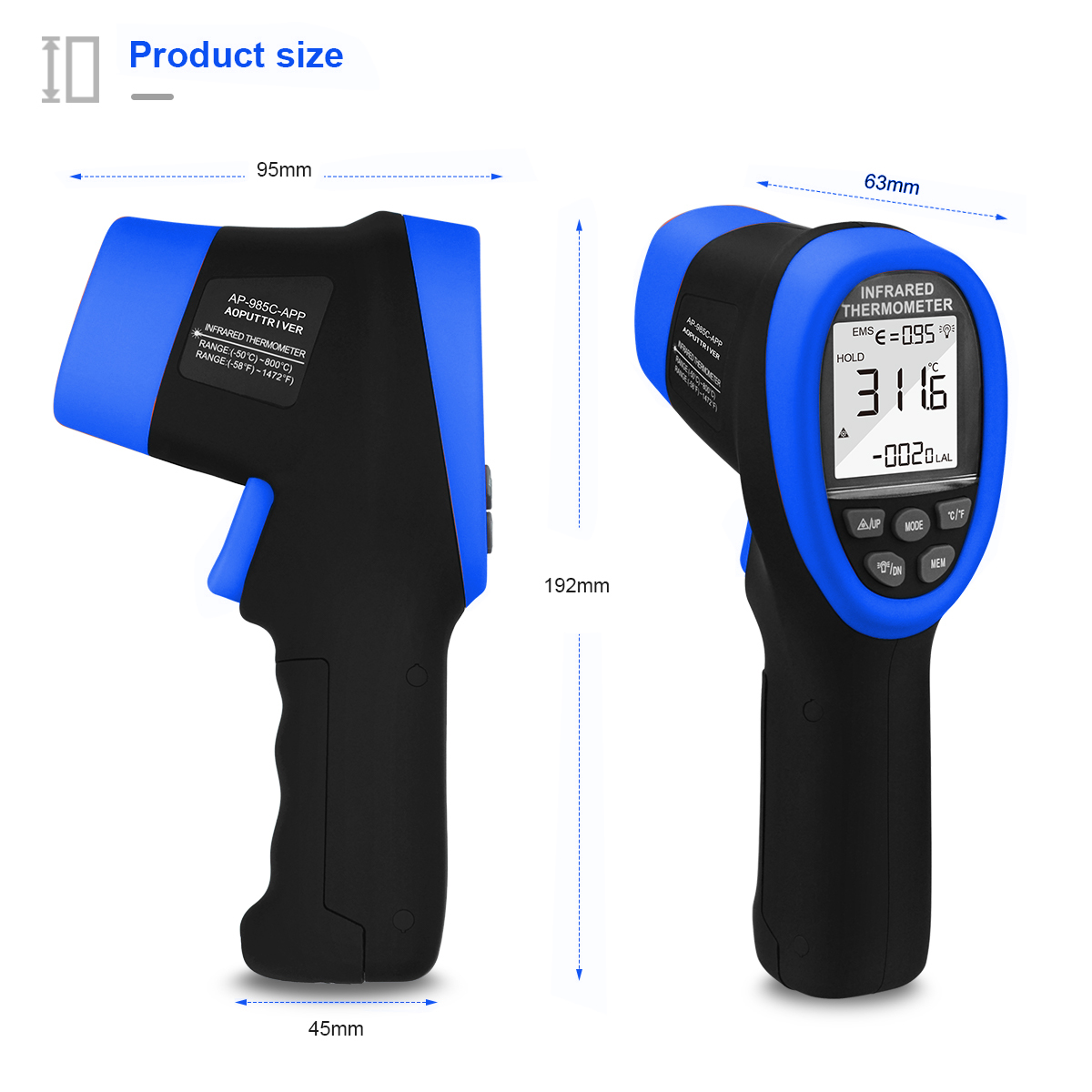 HoldPeak IR Thermometer Gun -5 - Industrial Laser Temperature Gun recension och pris