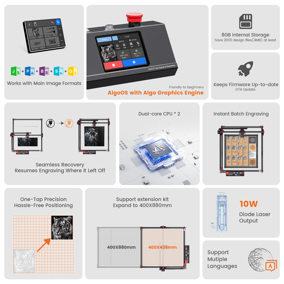 AlgoLaser DIY KIT MK2 10W Lase - Industrial Handheld Laser Engraver recension och pris