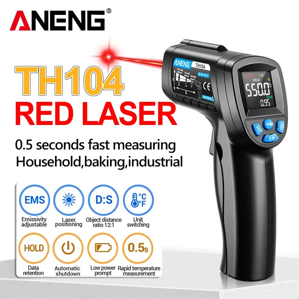 ANENG TH104 Infrared Handheld  - Industrial Laser Temperature Gun recension och pris