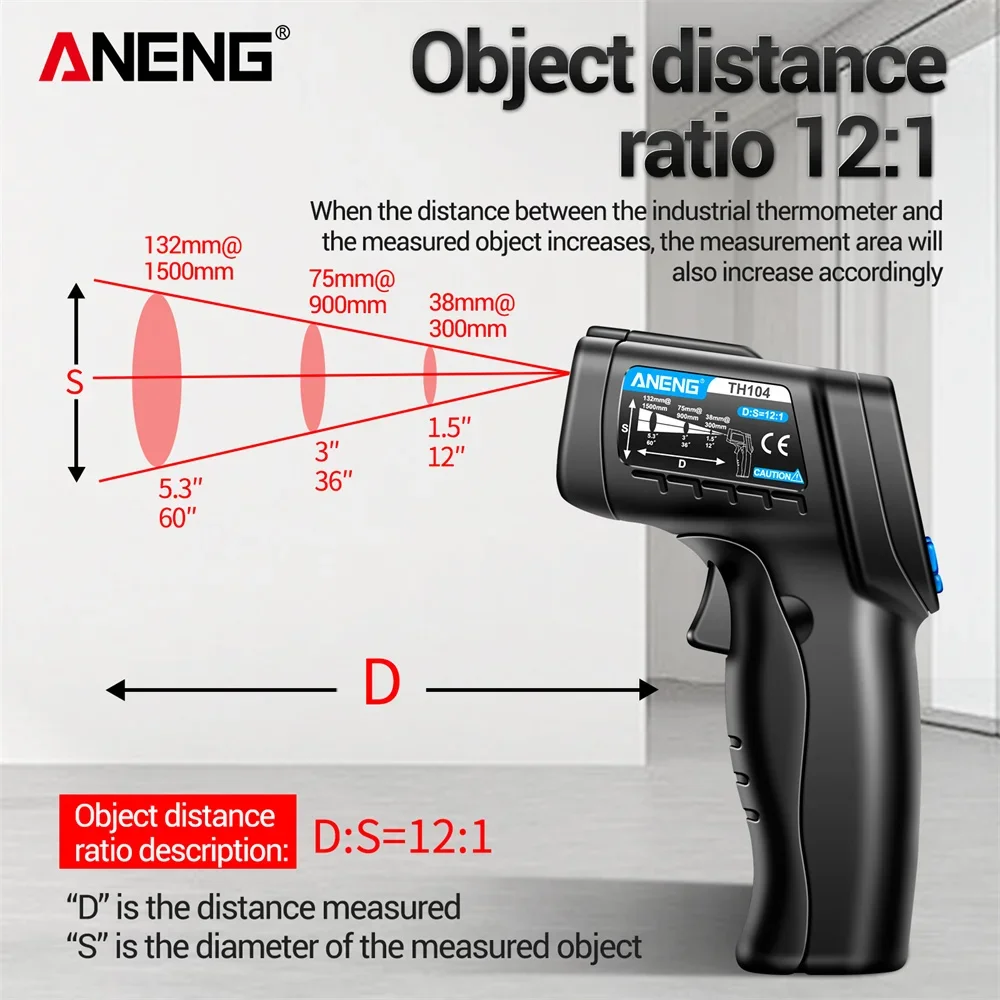 ANENG TH104 Infrared Handheld  - Industrial Laser Temperature Gun recension och pris